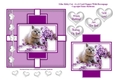 Lilac Kitty Cat - 6 x 6 Card Topper With Decoupage & Tags