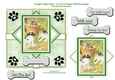 Naughty Puppy Dogs & Kitten - 6 x 6 Card Topper With Decoupage & Tags