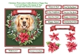 Christmas Poinsettias Watercolour Golden Retriever Puppy Dog - 6 x 6 Card Topper With Decoupage & Tags