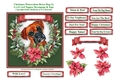 Christmas Poinsettias Watercolour Boxer (1) Puppy Dog - 6 x 6 Card Topper With Decoupage & Tags