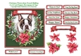 Christmas Poinsettias Watercolour French Bulldog (1) Puppy Dog - 6 x 6 Card Topper With Decoupage & Tags