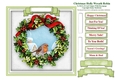 Christmas Holly Wreath Robin Card Topper & Tags