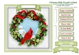 Christmas Holly Wreath Cardinal Card Topper & Tags