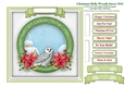 Christmas Poinsettia Wreath Snowy Owl Card Topper & Tags