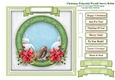 Christmas Poinsettia Robin Wreath Card Topper & Tags
