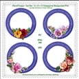 Floral Frames Set One - 4 x PNG Photo Frames With Transparent Backgrounds
