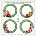 Floral Frames Set Two - 4 x PNG Photo Frames With Transparent Backgrounds