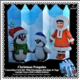 Christmas Penguins Concertina Card Kit With Decoupage + Tags & Matching Envelope