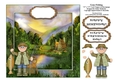 Gone Fishing - 7.5 x 7.5 Card Topper With Decoupage For Birthday Or Fathers Day