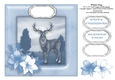 Winter Stag - 7.5 x 7.5 Card Topper To Fit 8 x 8 Cards Comfortably