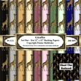 Giraffes - Set Of Ten Beautiful Golden Giraffe Backing Papers