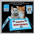 Two Little Kittens In A Blue Box - Box card Kit With Greetings Tags, Instructions And Matching Envelope