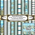 Beach Huts & Boats -  Set One - Ten 12 x 12 Printable Backing Paper Set