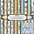 Nautical With Lighthouses - Set Two - Ten 12 x 12 Printable Backing Paper Set