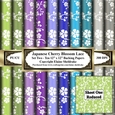 Japanese Cherry Blossom Lace - Set Two - Ten Printable Sheets of 12 x 12 Backing Papers 