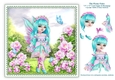 The Peony Flower Fairy - 7.5 x 7.5 Printable Card Topper With Decoupage
