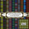 Tartan Paper - Set Four - Ten 12 x 12 Sheets Printable Papers