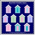 Beach Huts - Printable Clipart - Set One - Designers Resource Kit