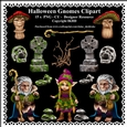 Halloween Gnomes & Elf - Printable Clipart - Set One - Designers Resource Kit