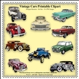 Vintage Motor Cars - Printable Clipart - Set One - Designers Resource Kit