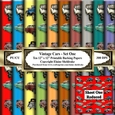 Vintage Motor Cars Set One -  - Ten 12 x 12 Printable Sheets Of Backing Paper