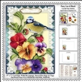 Pansy, Lace & Bluetit - 5 x 7 Card Kit With Decoupage, Insert, Envelope & Masses Of Tags