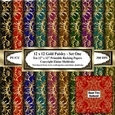  Gold Paisley - Set One- Ten 12 x 12 Printable Backing Papers