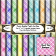  Pretty Bright Plaid - Set One- Ten 12 x 12 Printable Backing Papers