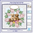 Peonies & Puppy Dogs On The Wall - 6 x 6 Card Kit With Decoupage, Insert, Envelope & Masses Of Tags