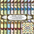 Butterflies Set Three - Ten 12 x 12 Printable Papers