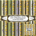 Yellow Striped Roses - Set One - Ten 12 x 12 Printable Sheets Of Paper