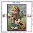 Hippie Peace Man - Printable 5 x 7 Mini Card Kit With Decoupage, Insert & Tags