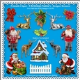 Printable Clipart - Christmas Santas - 14 x PNG Full Size Images - Designer Resource - CU/PU