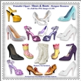 Printable Clipart - Shoes & Boots - 16 x PNG Full Size Images - Designer Resource - CU/PU