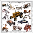 Printable Clipart - Vintage Transport - Designer Resource - 14 x Images With Transparent Backgrounds - CU/PU