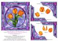 Stained Glass Tulips 6 x 6 Inch Triple Stacker Card