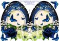 Blue Flutter by Butterfly Easter Egg Shaped Cut & Fold Card