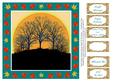 8 Inch Autumn Trees Sunrise Sunset on Sage + 6 Sentiments