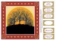 8 Inch Pagan Winter Sunrise Sunset on Red + 6 Sentiments