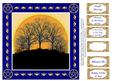8 Inch Pagan Winter Sunrise Sunset on Blue + 6 Sentiments