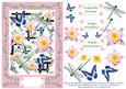 Oriental Blue Butterfly & Dragonfly Decoupage Card Sheet 3