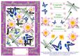 Oriental Blue Butterfly & Dragonfly Decoupage Card Sheet 4