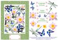 Oriental Blue Butterfly & Dragonfly Decoupage Card Sheet 5