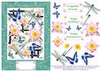 Oriental Blue Butterfly & Dragonfly Decoupage Card Sheet 6