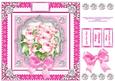 A Bouquet of Pink Roses 8 Inch Square Decoupage Card Sheet