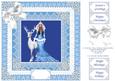8 x 8 Inch Snow Queen and Reindeer Vintage Style Blue Lace