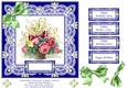 Vintage Basket of Flowers Roses and Lace Square Card for Mum