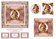 Vintage Girl and Flowers Roses and Lace Square Pyramage Card