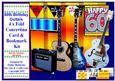 60th Birthday Guitars 4 x Fold Concertina Decoupage Card Kit