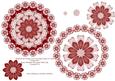 Burgundy and Vintage Lace Decoupage Mandala Topper for Cards